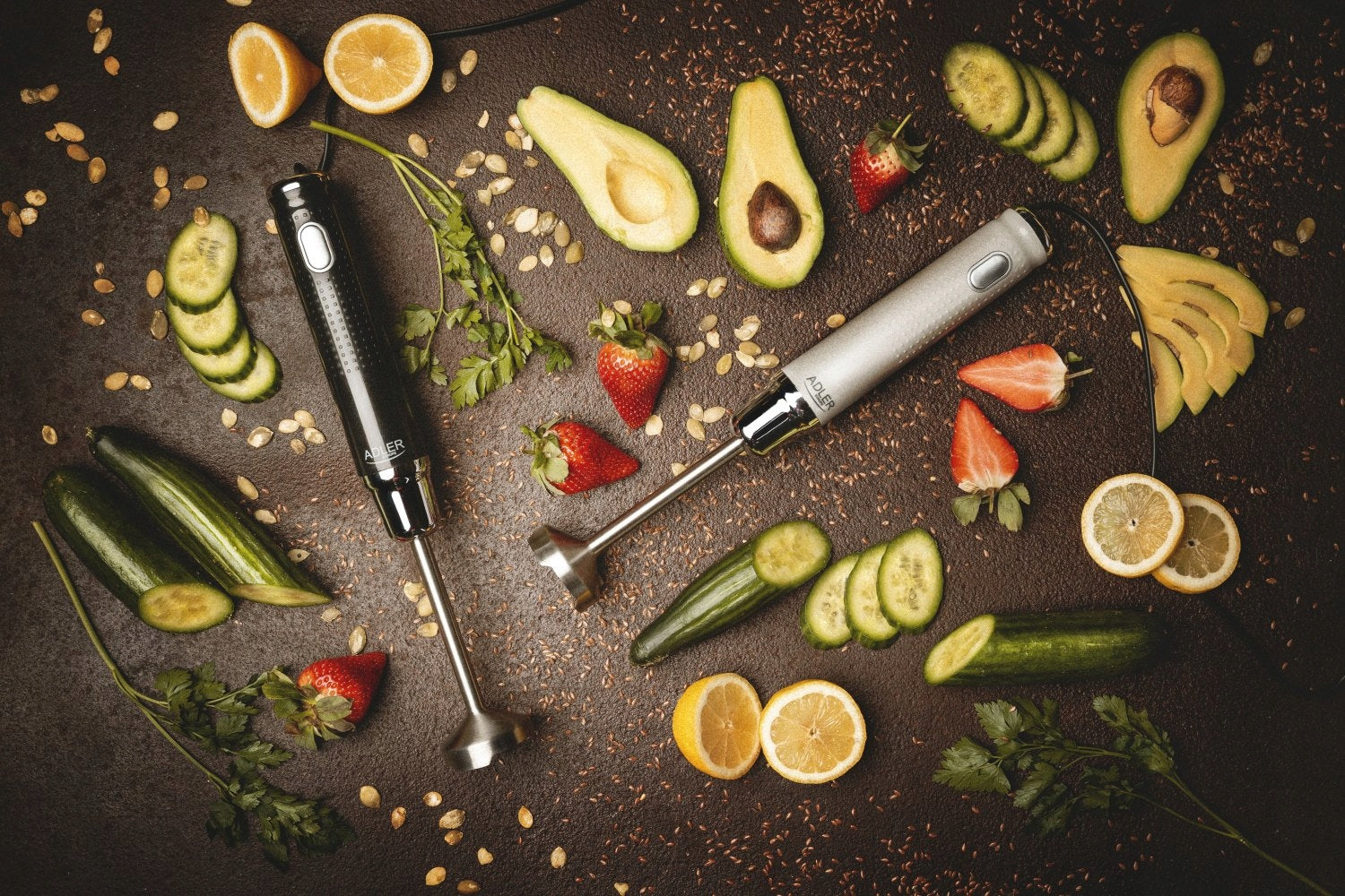 BLENDER HANDMADE FOOD PROCESSOR STEEL SOUP BLADES cream mousse puree Rotational speed control no