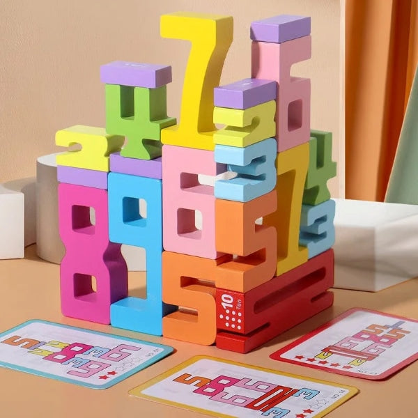 BLOCKS FOR LEARNING TO COUNT WOODEN MATH PUZZLE NUMBLOCK 20 PCS Packaging status original