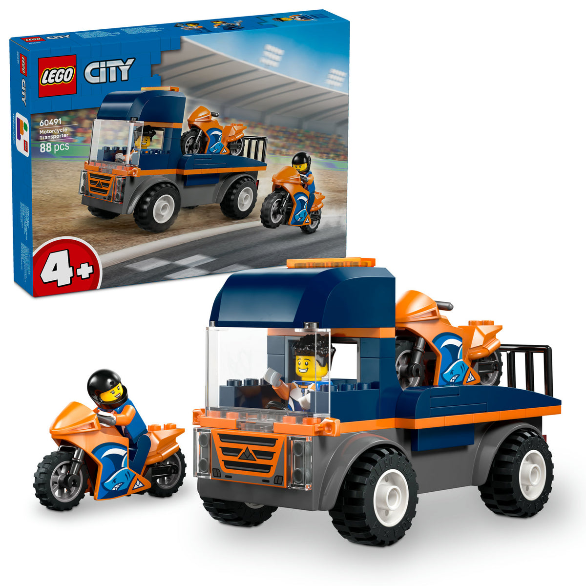 BLOCKS LEGO CITY 60491 TOW TRUCK FOR CHILDREN'S MOTORCYCLES + CATALOG LEGO IN PDF Packaging status original