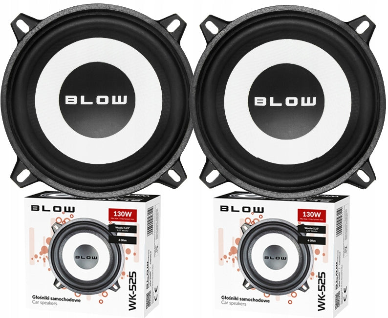 BLOW CAR BASS SPEAKERS WOOFER 13cm 130mm 130 Watt 2 Pack
