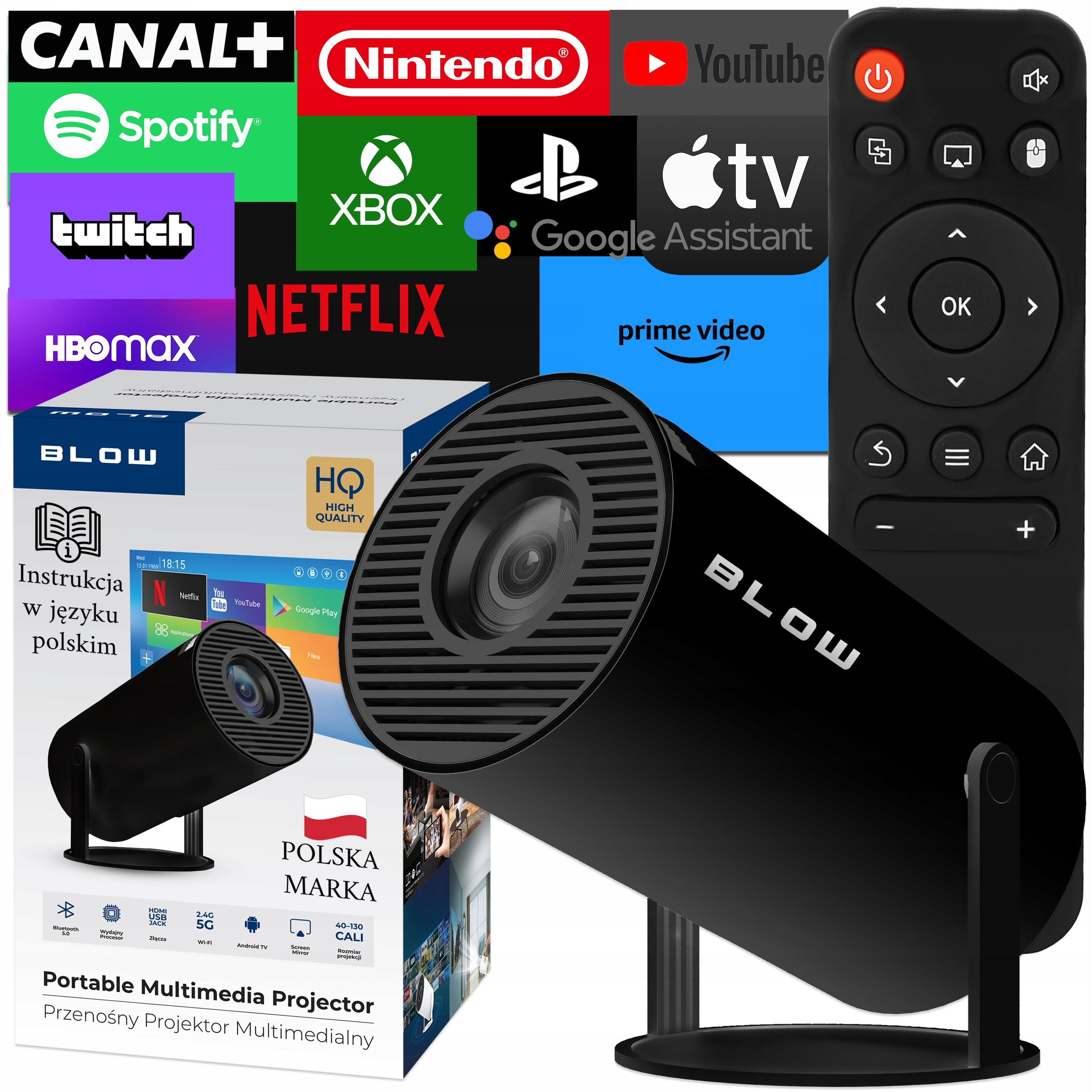 BLOW PROJECTOR PORTABLE ANDROIDTV HD CINEMA BLACK Model CINEMA BLACK