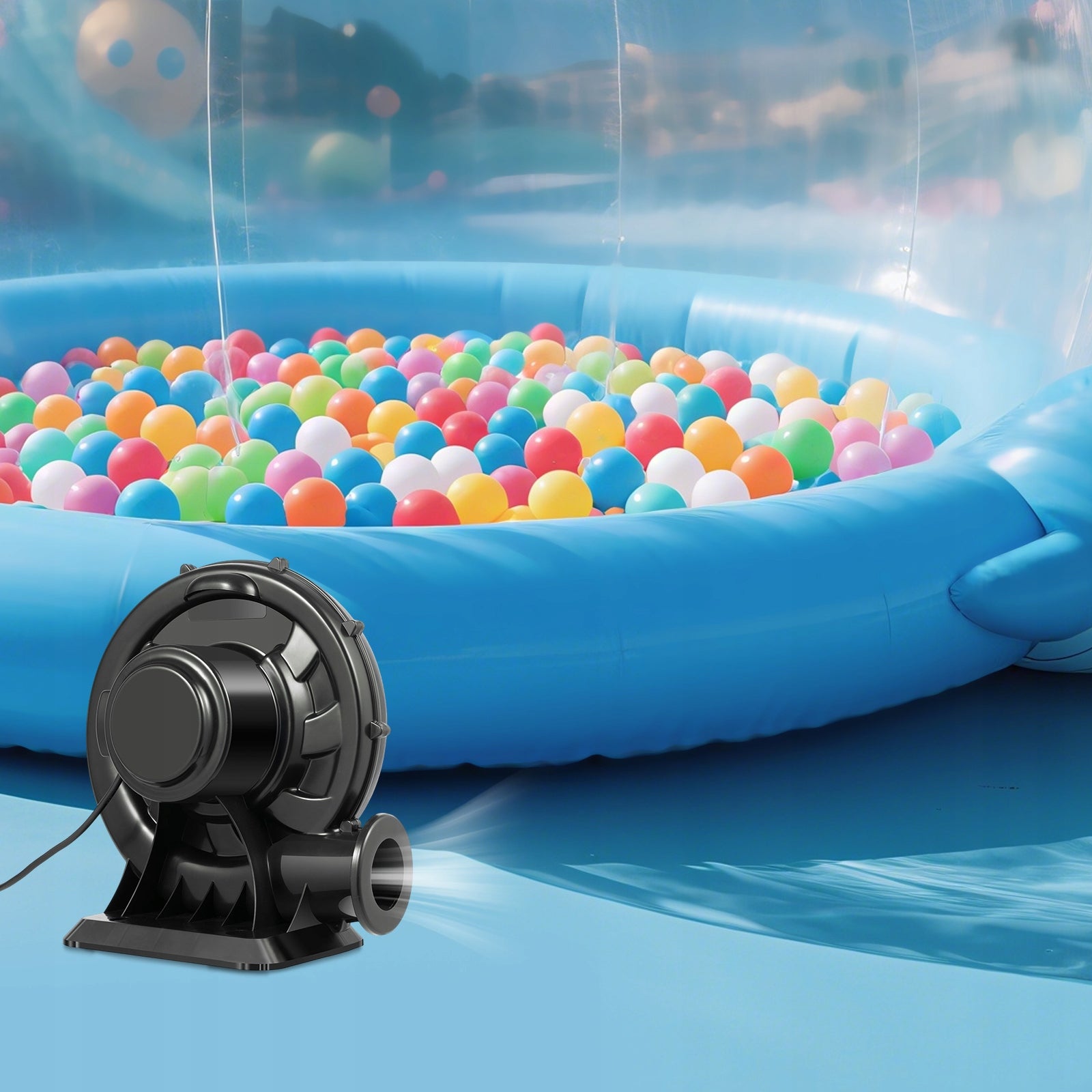 BLOWER 370W PORTABLE 420M³/H 1100PA FOR INFLATABLE CASTLE/PUPPET Packaging status original