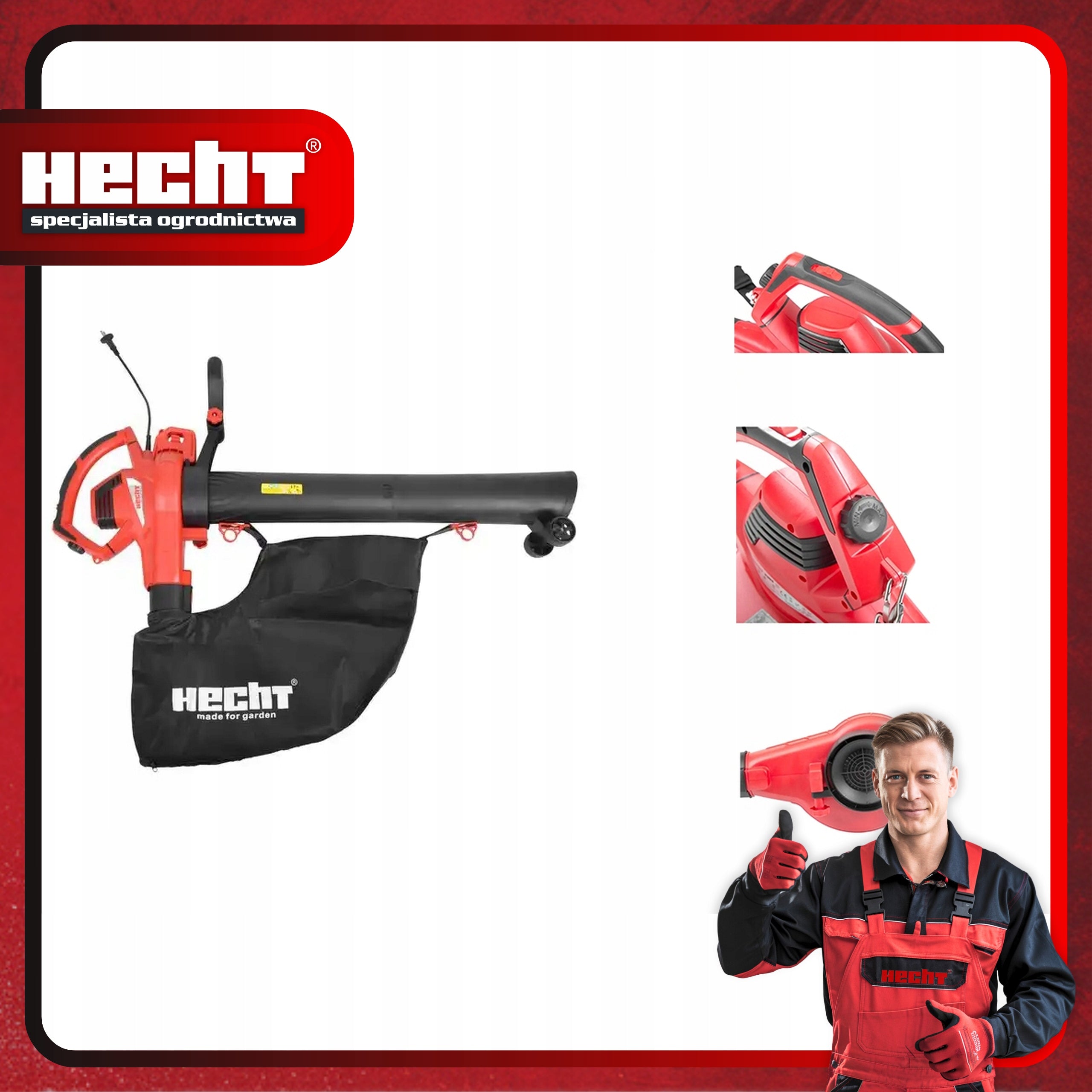 BLOWER ELECTRIC VACUUM CLEANER FOR SNOW LEAVES GARDEN HECHT3303 POWER 3000W Manufacturer code HECHT3303