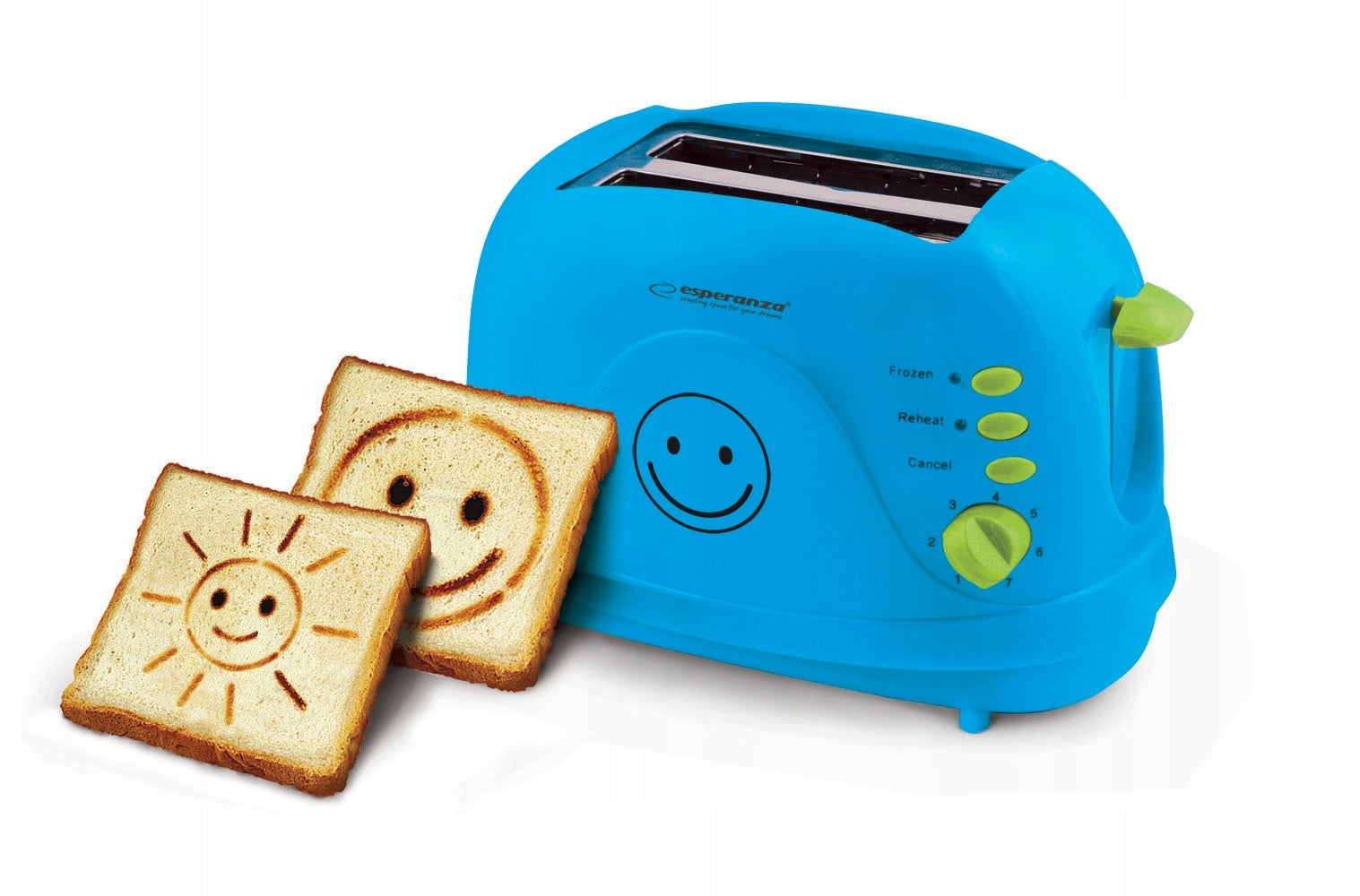 BLUE TOASTER TOAST FOR BREAD STRONG PATTERNS FOR CHILDREN 750W TIMER Power rating 750 W