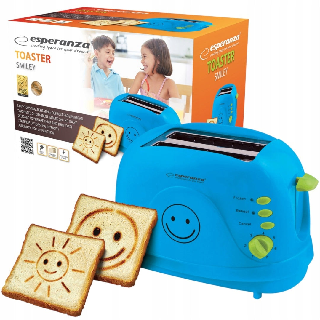 BLUE TOASTER TOAST FOR BREAD STRONG PATTERNS FOR CHILDREN 750W TIMER