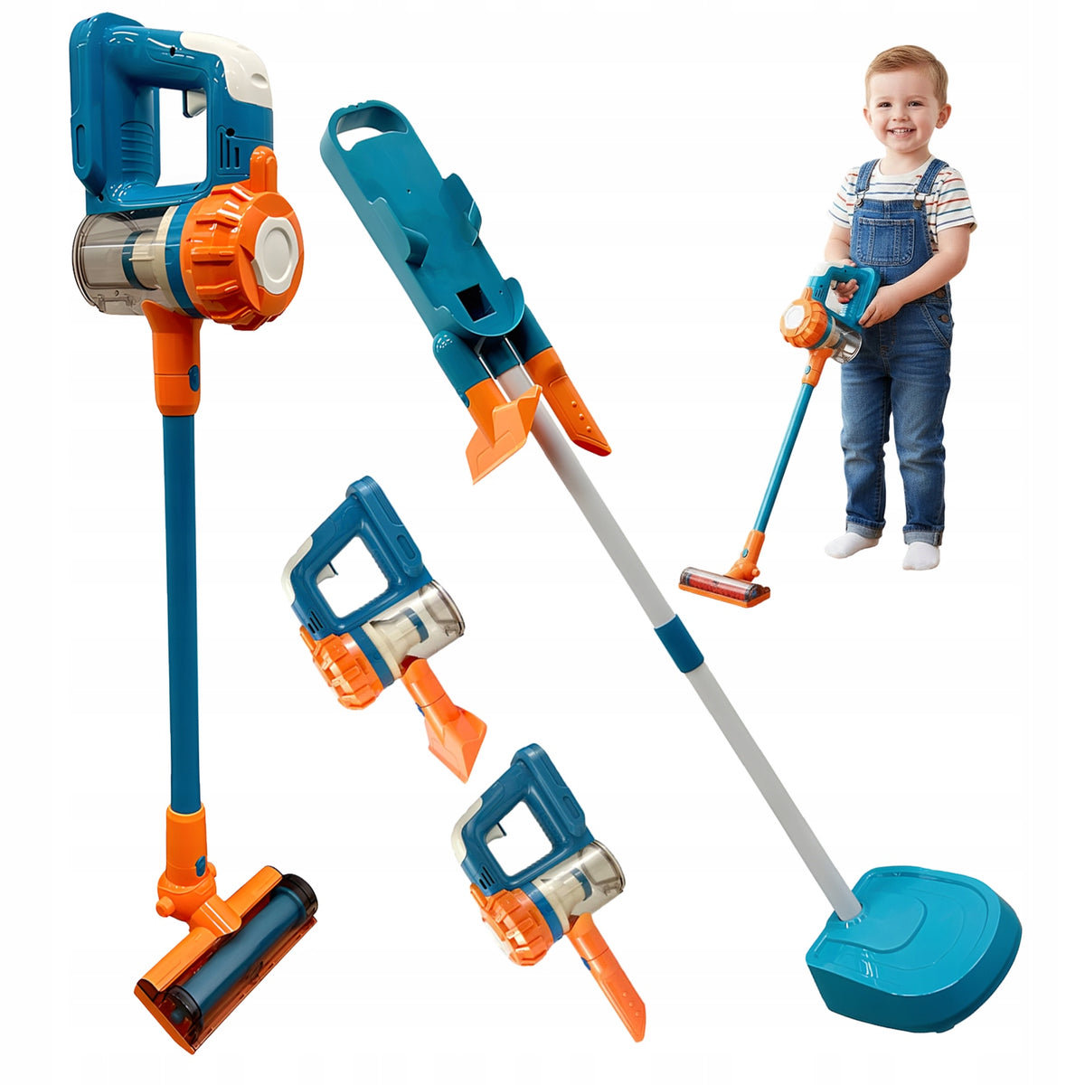 BLUE UPRIGHT VACUUM CLEANER 3IN1 SUCTION FUNCTION SOUND AND LIGHT EFFECTS