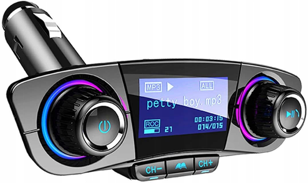 BLUETOOTH 5.0 USB MULTIMEDIA 8in1 FM TRANSMITTER Manufacturer code la18 adapter do samochodu ładowarka