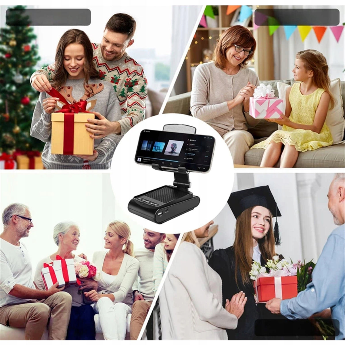 BLUETOOTH 51 SPEAKER WITH ROTATING PHONE HOLDER ADJUSTABLE ANGLE Packaging status original