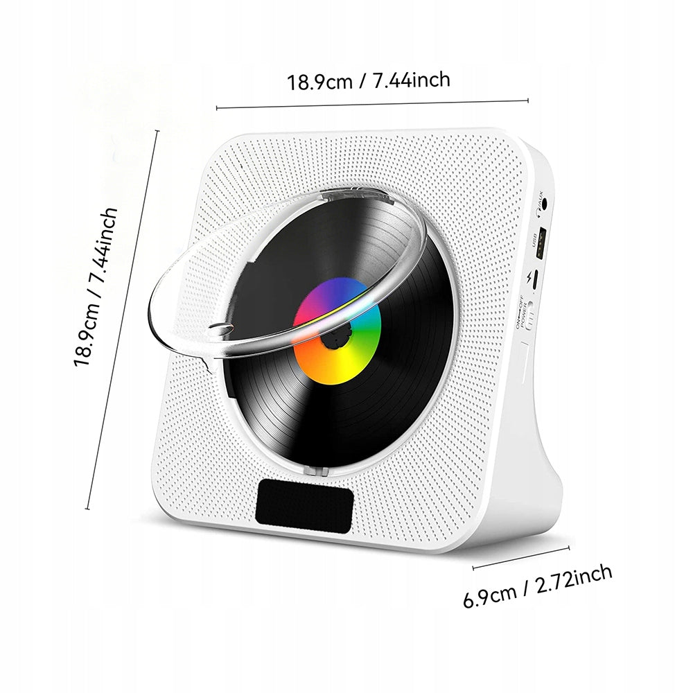 BLUETOOTH CD PLAYER 5.0 MP3 USB/AUX SPEAKERS WHITE WITH REMOTE CONTROL Model qiannieies