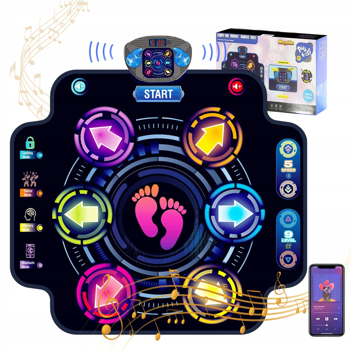 BLUETOOTH DANCE MAT FOR DANCING NON-SLIP MAT GAME WITH 9 MODES GR
