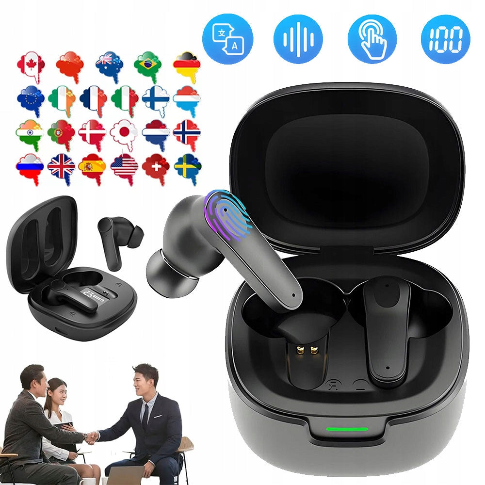 BLUETOOTH EARBUDS 5.4 TRANSLATION 139 LANGUAGES IDEAL FOR TRAVEL Packaging status original