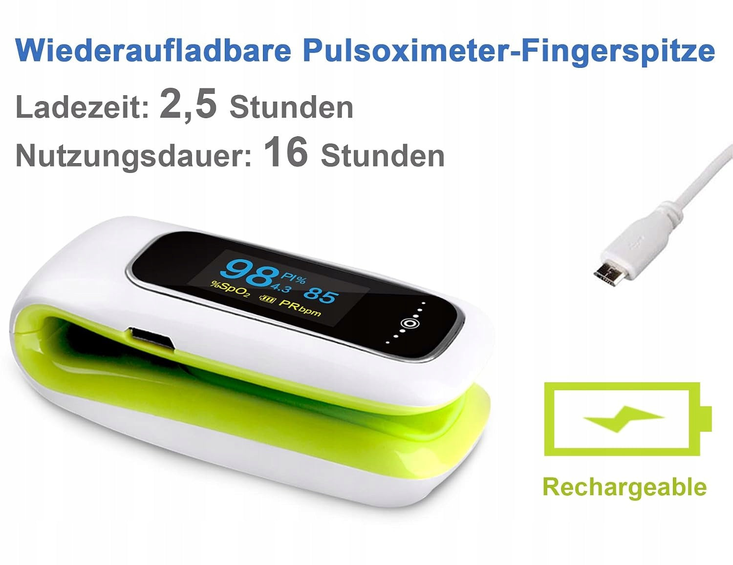 BLUETOOTH FINGER PULSE OXIMETER SMILECARE SONOSAT-F01LT Packaging status original