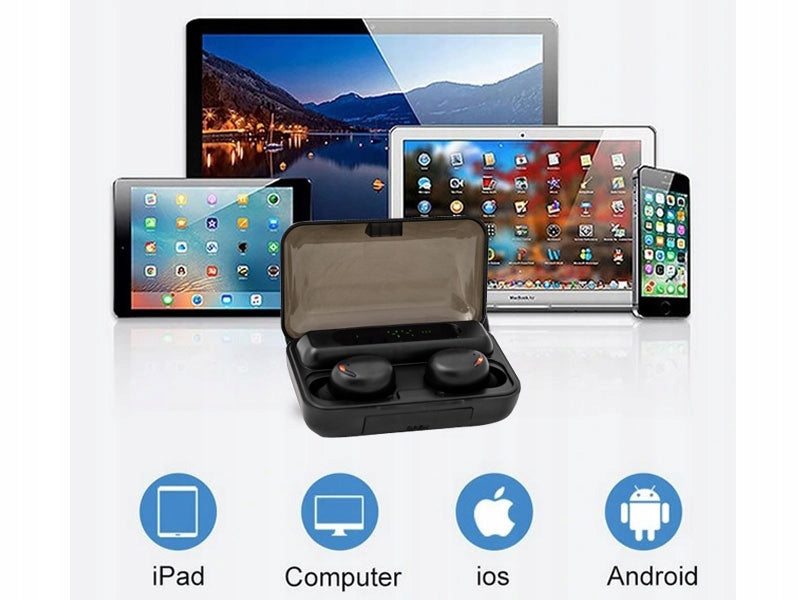 BLUETOOTH HEADPHONES FOR TABLET PHONE WITH POWERBANK AND DISPLAY Manufacturer code LTMF9+new