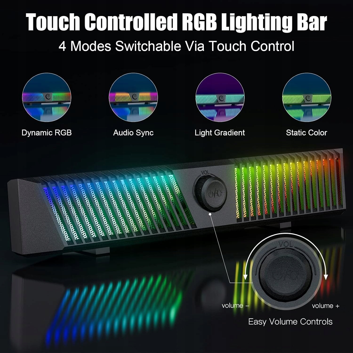 BLUETOOTH RGB LED COMPUTER SPEAKERS WITH MICROPHONE Manufacturer code 5905995406453
