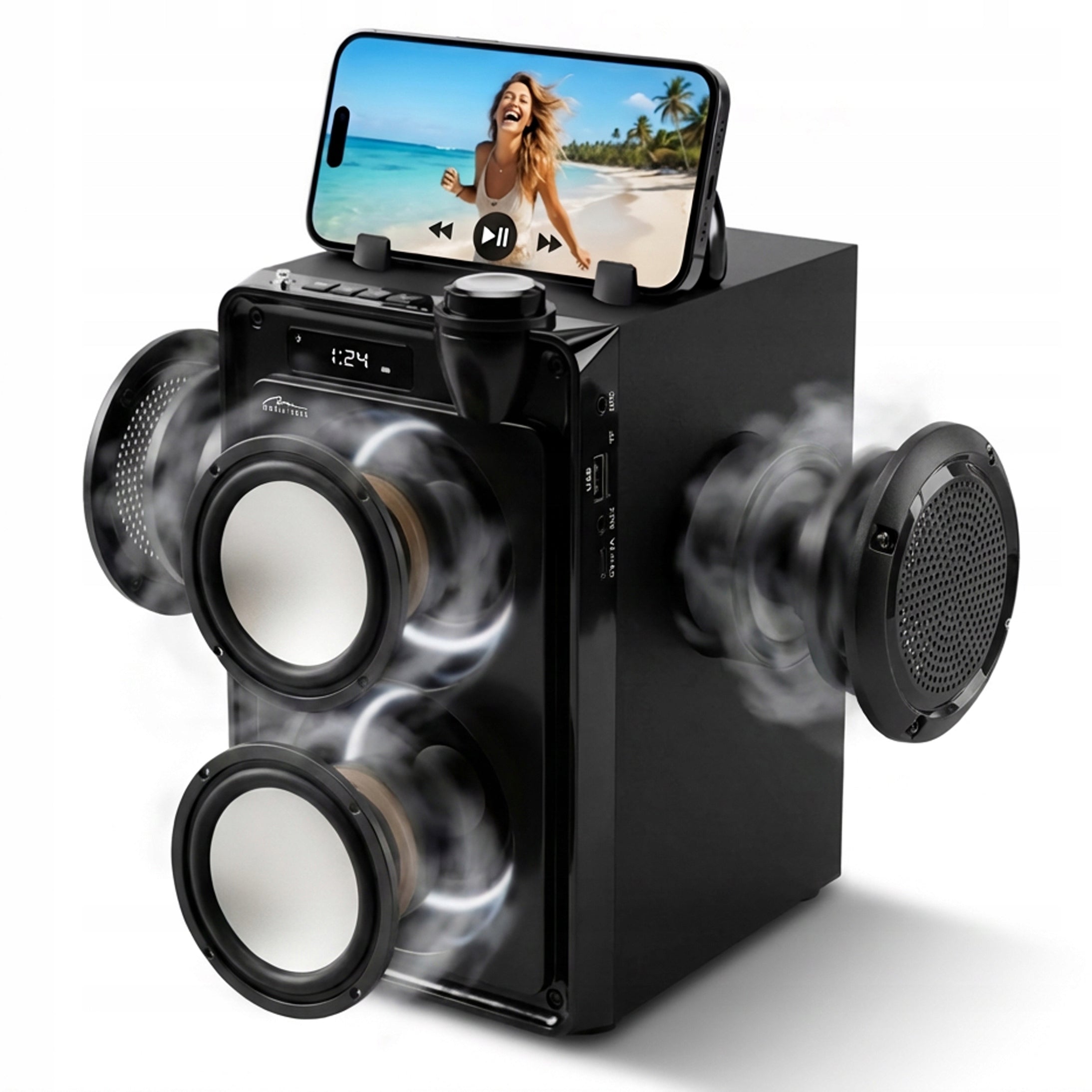 BLUETOOTH SPEAKER OVER-BOX 900W BOOMBOX RADIO FM MP3 REMOTE CONTROL STEREO CONSTRUCTION Manufacturer code OV-SOUNDBEAT 5.0