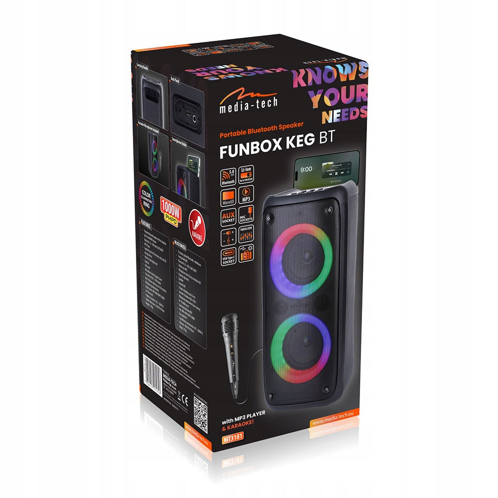 BLUETOOTH SPEAKER PORTABLE FUNBOX KARAOKE MP3 POWERFUL 40W 10H ACTION EAN (GTIN) 4894643118385