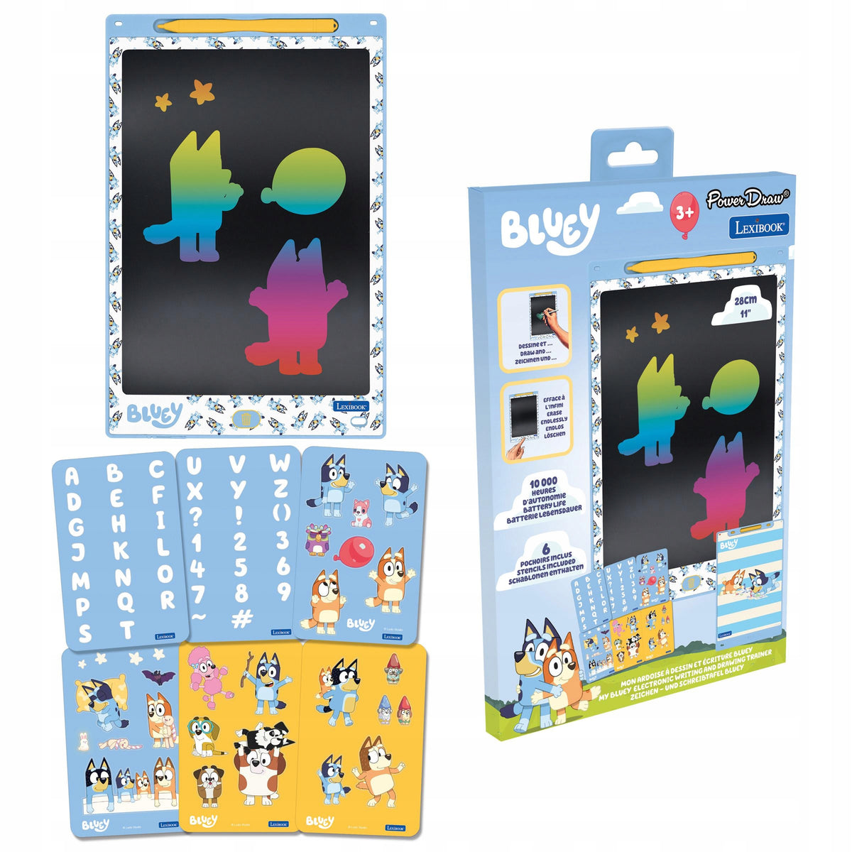 BLUEY - Blue 11’’ Multicolor Educational Tablet E-ink with Templates