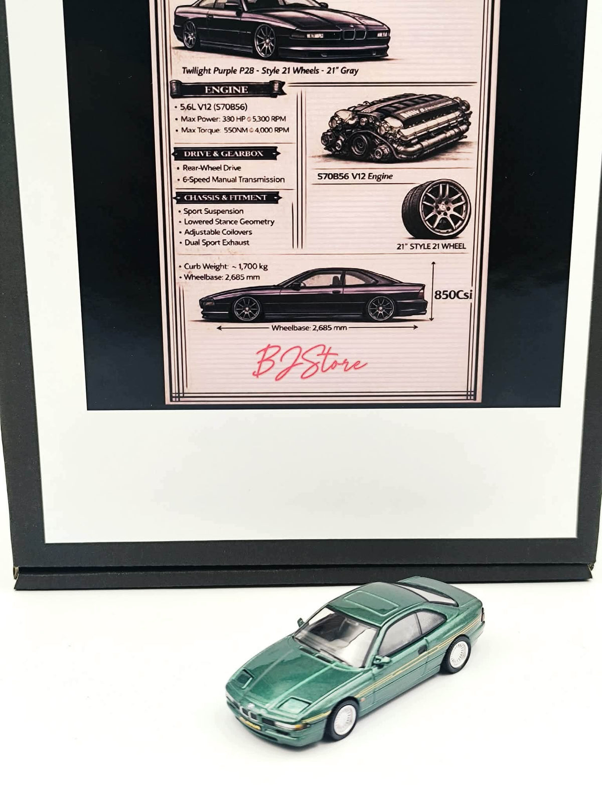 BMW 850CSI E31 - scale 1:64 included gift box