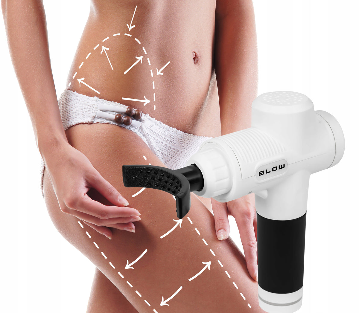 BODY BACK MASSAGE GUN SET OF TIPS WHITE Medical device no