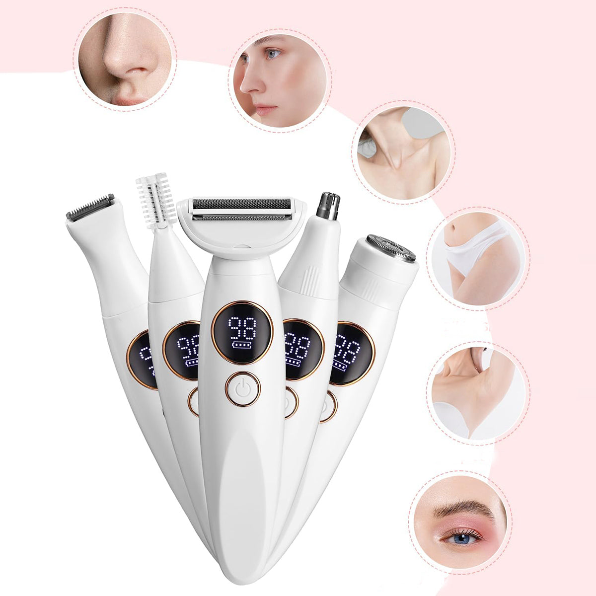BODY EPILATOR LADY SHAVER WOMEN'S RAZOR 5 IN 1 Model 6974521718611
