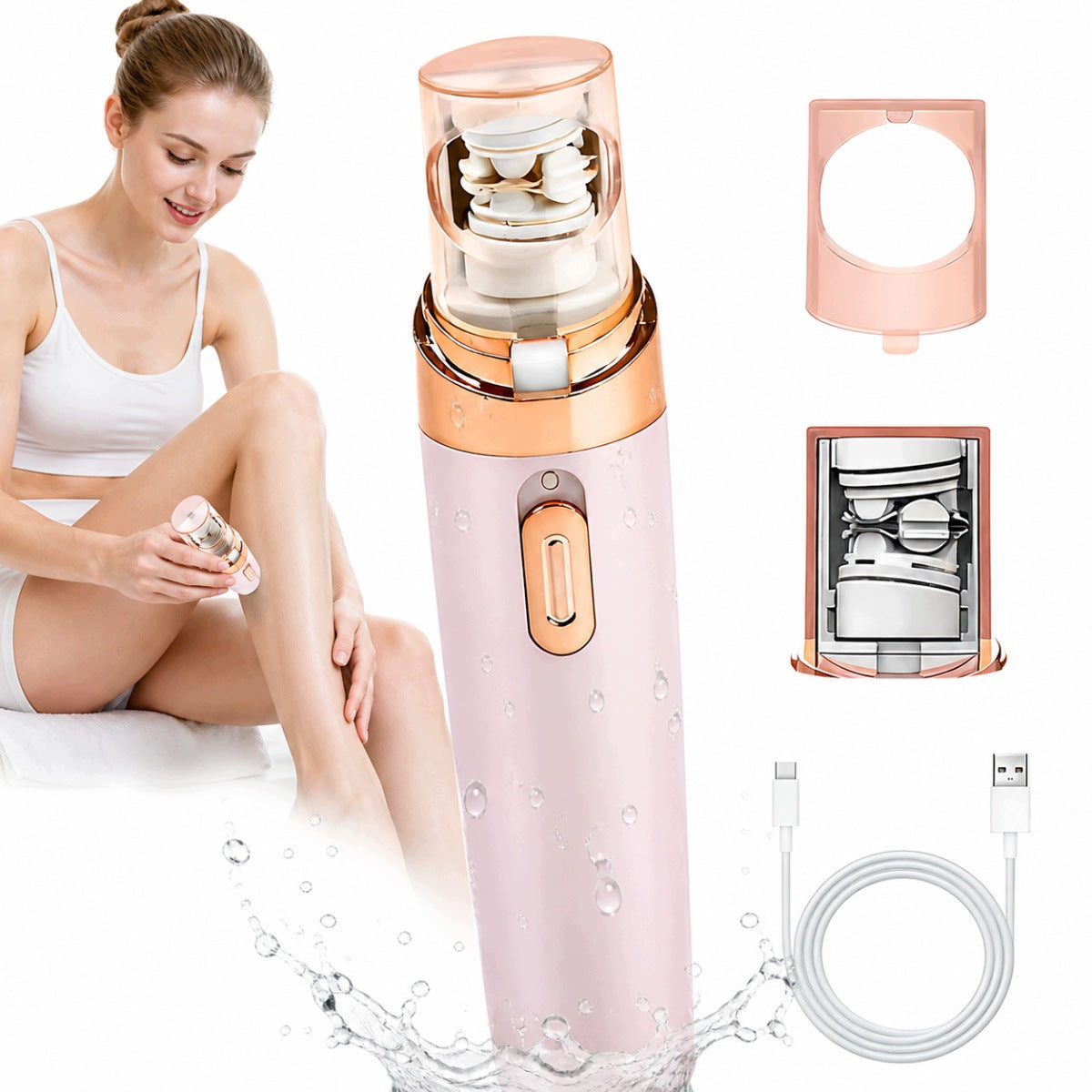 BODY FACE EPILATOR SAFE FOR SENSITIVE SKIN ANTIBACTERIAL USB