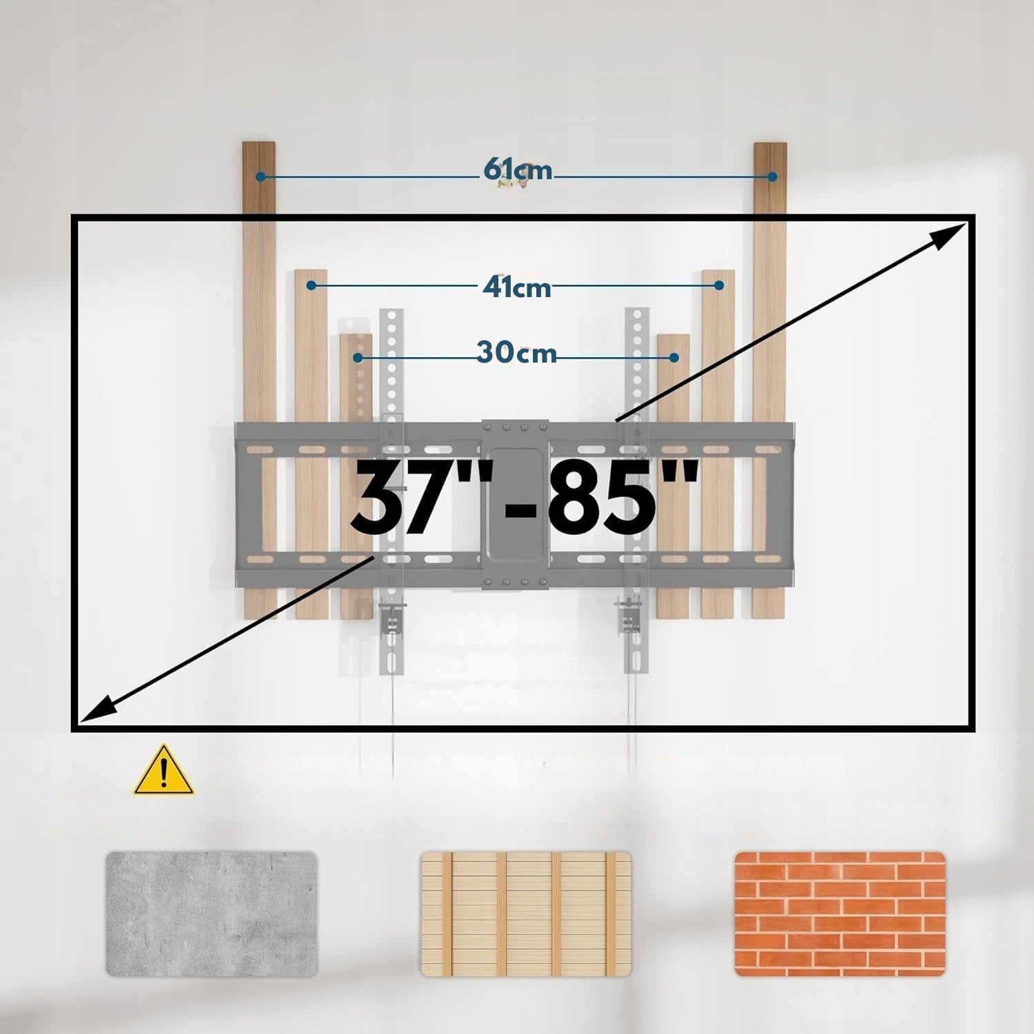 BONTEC Wall Mount for TV 37-82Cal.Ultra Durable VESA 600x400mm QwV Manufacturer code B0073UBRP2