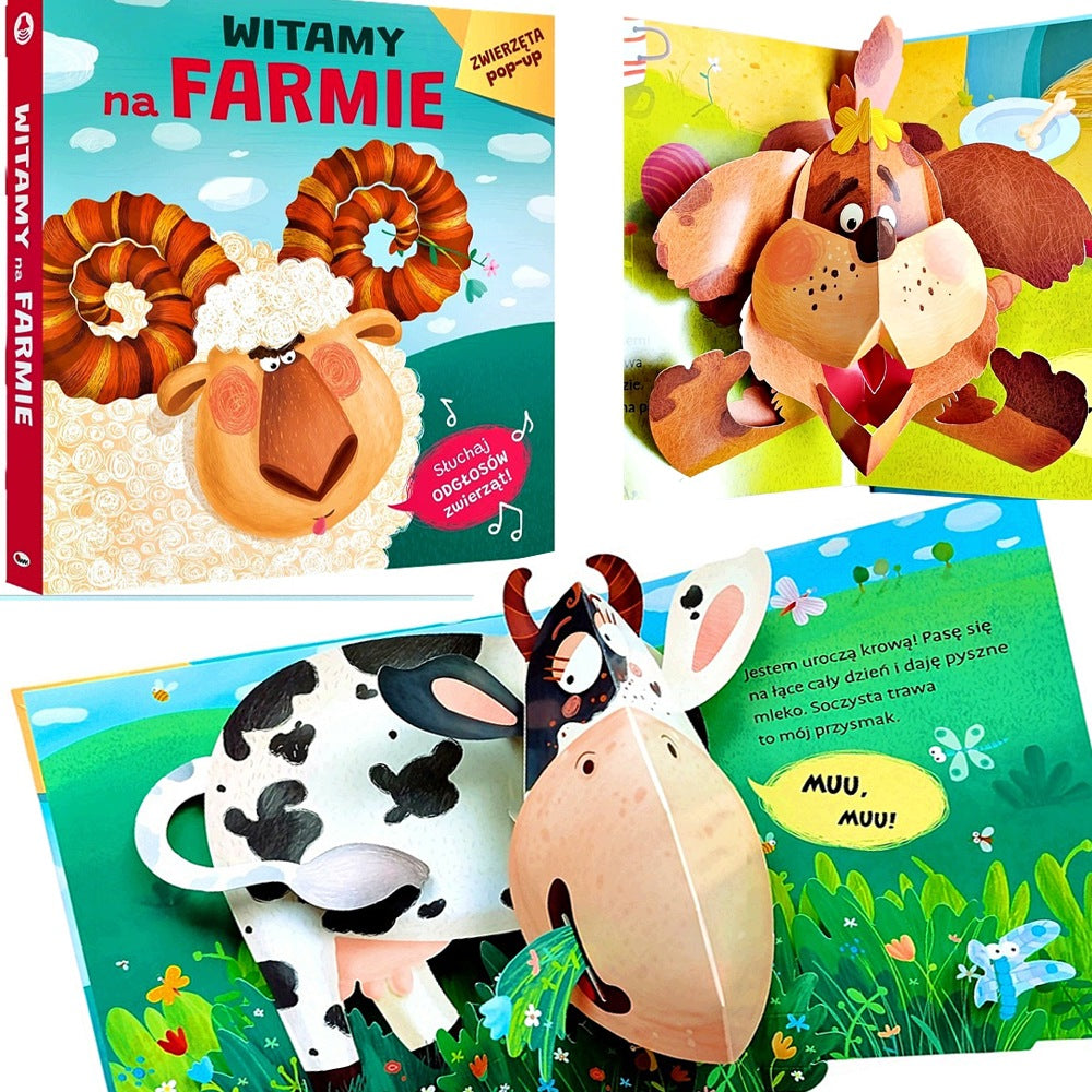 BOOK BEAUTIFUL EDUCATIONAL WITH SOUND RURAL ANIMALS 3D