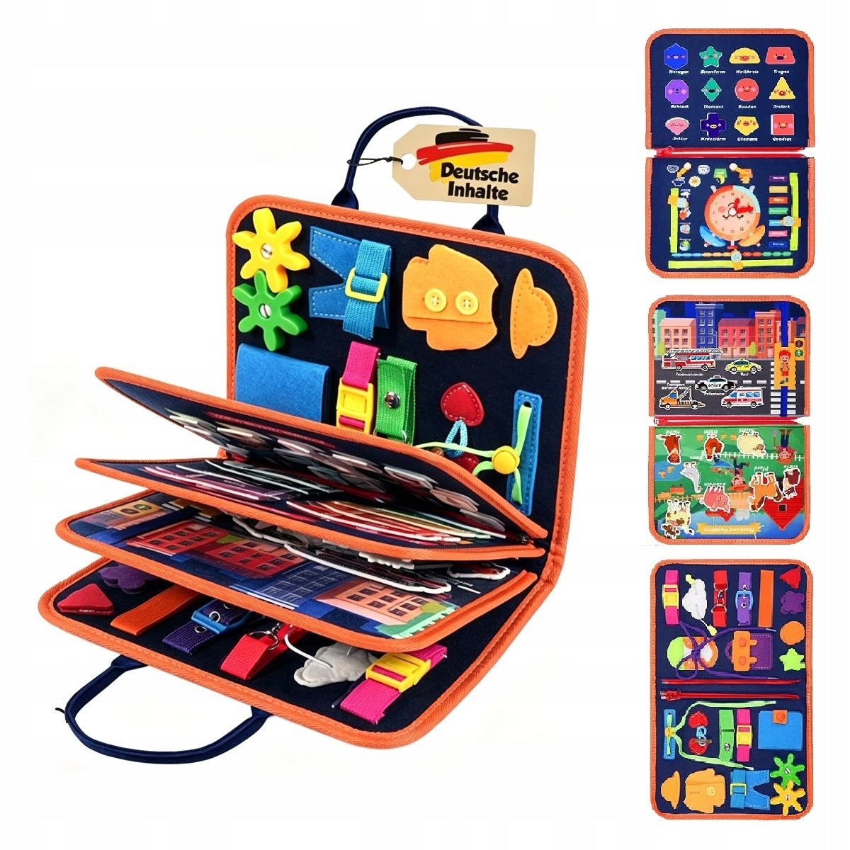 BOOK MONTESSORI FELT SENSORY EDUCATIONAL BOARD A5