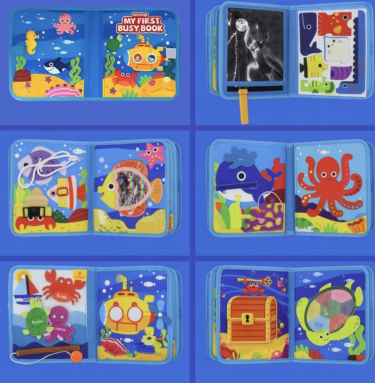 BOOK SENSORY MANIPULATION BOARD MONTESSORI EDUCATIONAL TOY Packaging status original