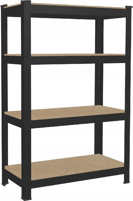 BOOKCASE 4-LEVEL WAREHOUSE GARAGE BLACK METAL 150x70x30 LIFTING CAPACITY SHELVES 150kg Manufacturer GardenLine