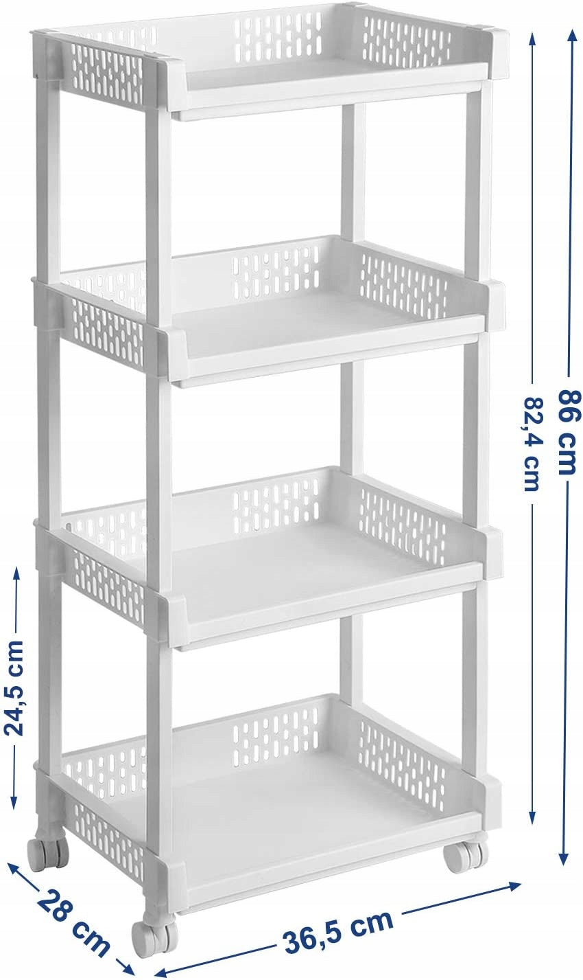 BOOKCASE 4 SHELVES TROLLEY ON WHEELS FOR KITCHEN FOR BATHROOM MOBILE Manufacturer code KSC04WT