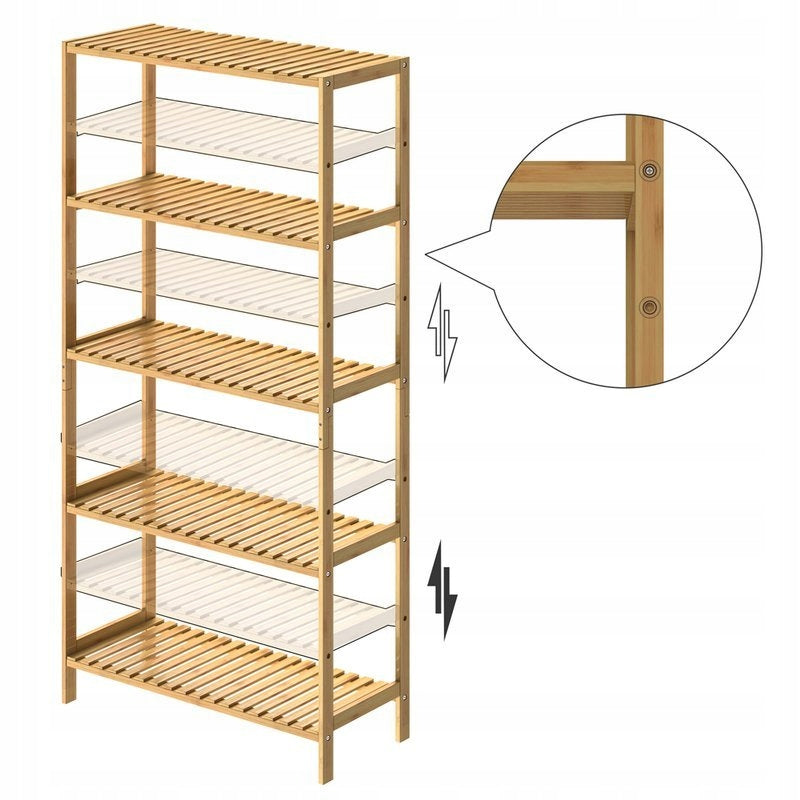 BOOKCASE BAMBOO SHELF 5 BOOKSHELVES SHOES EAN (GTIN) 4250525373752