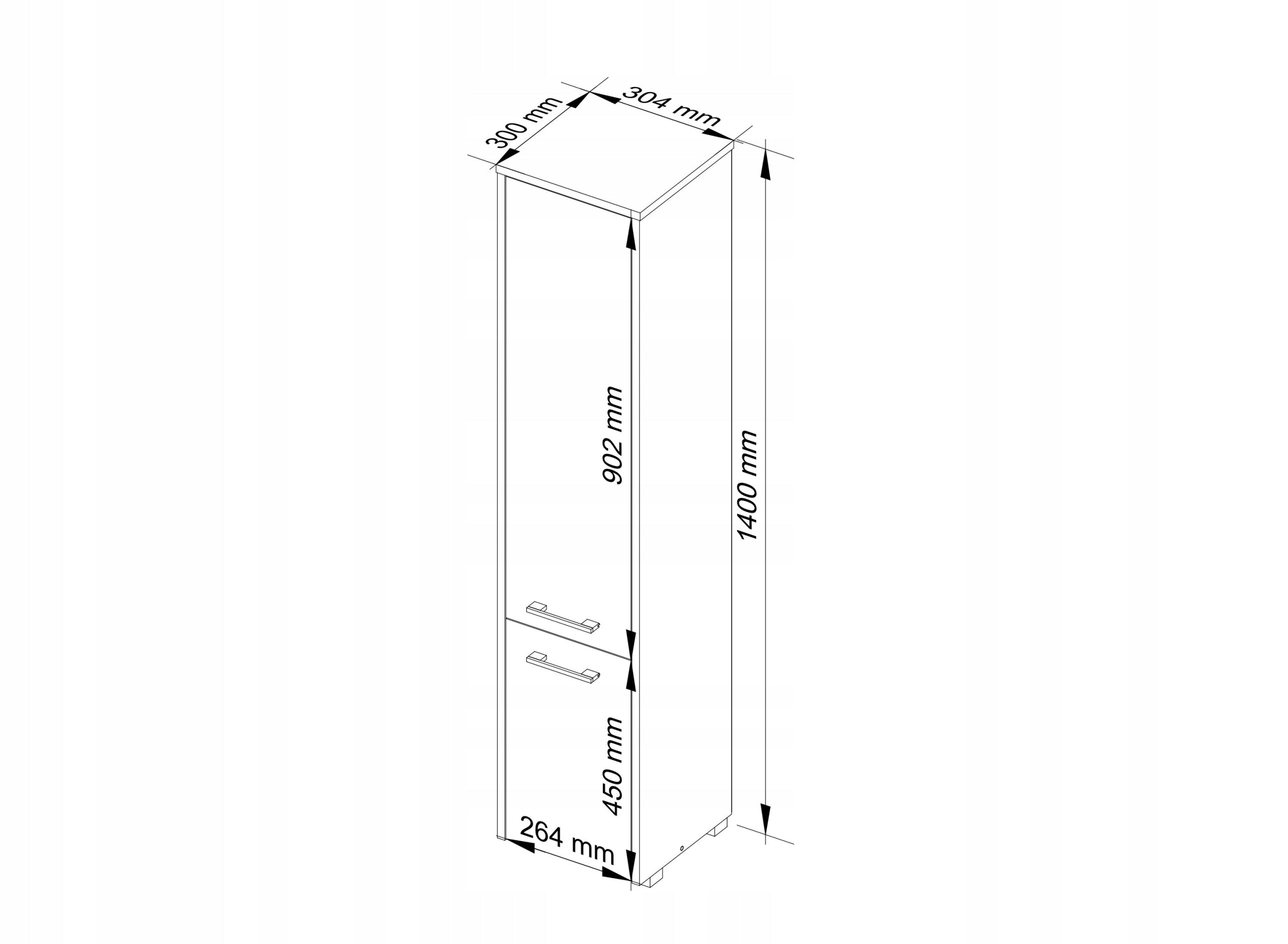 BOOKCASE BATHROOM FIN POST 30 2D 140cm VENGE Brand Akord