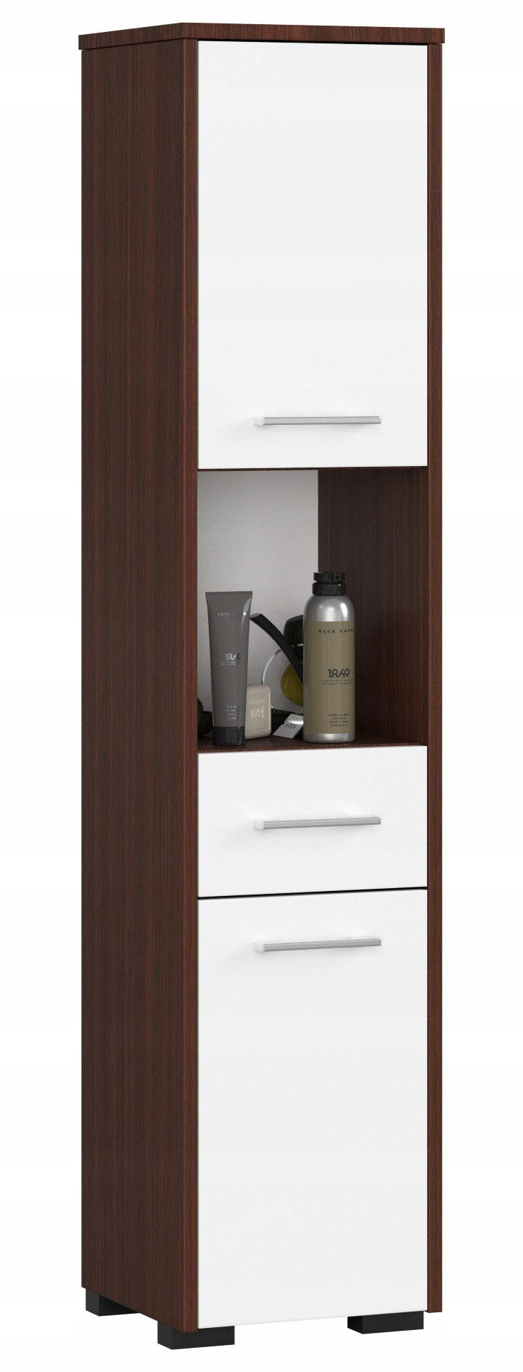 BOOKCASE BATHROOM FIN POST 30 2D 1SZ 1W 140cm PK VENGE / WHITE