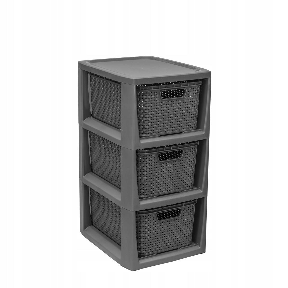 BOOKCASE CHEST OF DRAWERS BATHROOM CABINET SHELF WITH 3 BASKETS RATTAN BRANQ QUALITY Manufacturer code 1725a