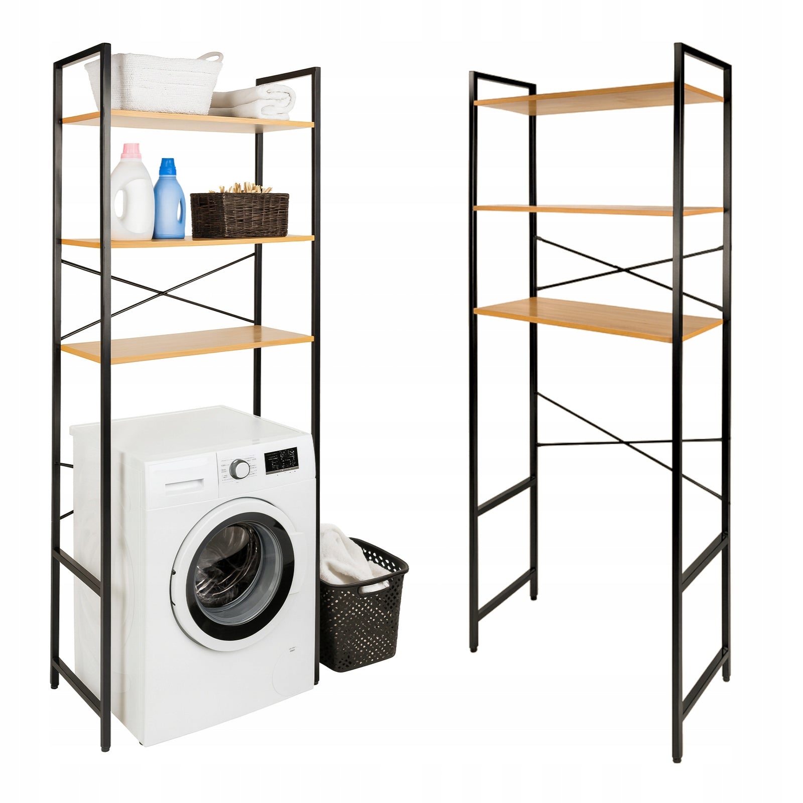 BOOKCASE OVER WASHING MACHINE rustic LADDER for BATHROOM oak SHELF vintage 186cm