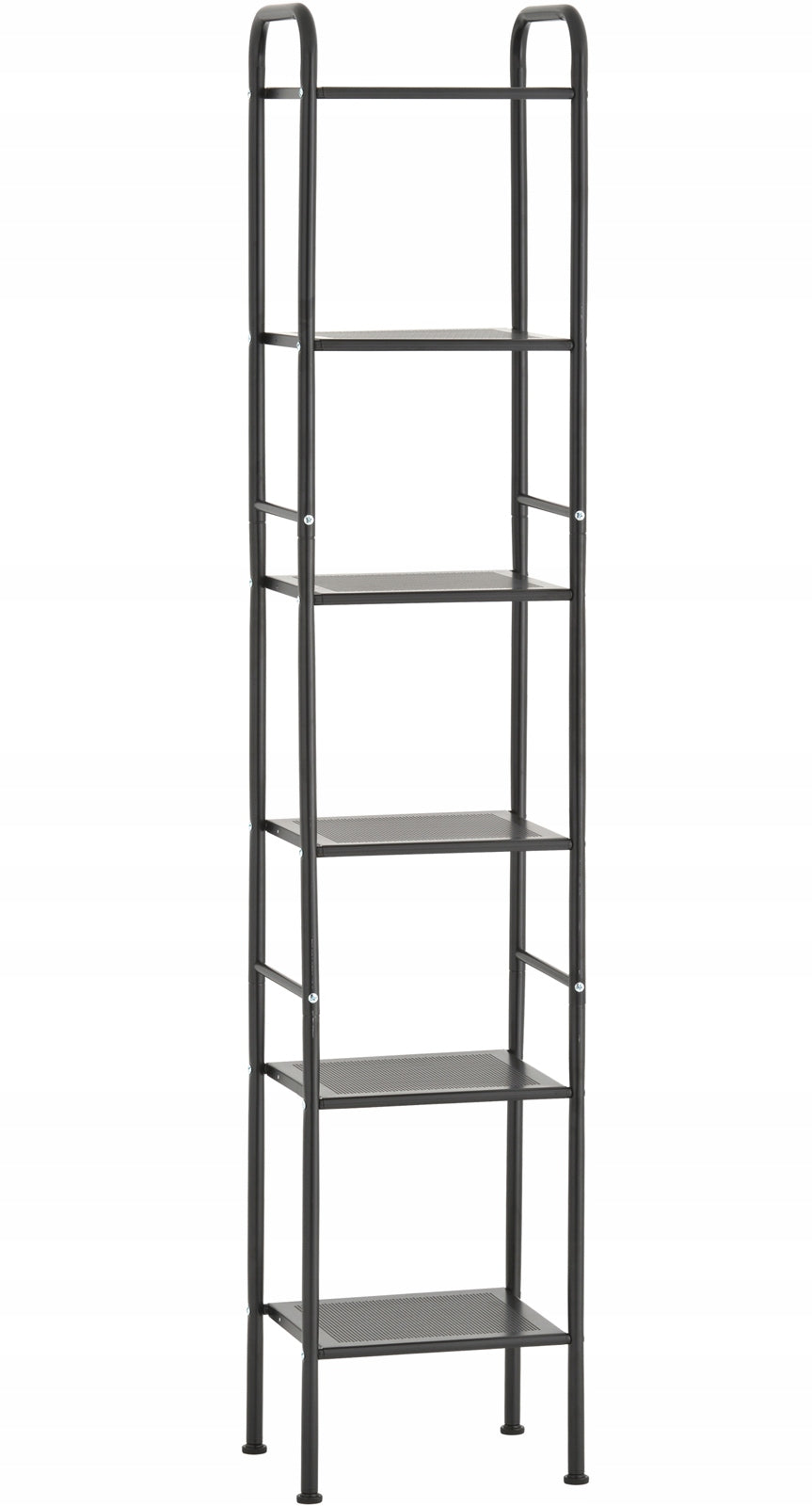 BOOKCASE Shelf BATHROOM CABINET POST 6 SHELVES MAT STEEL METAL BLACK Packaging status original