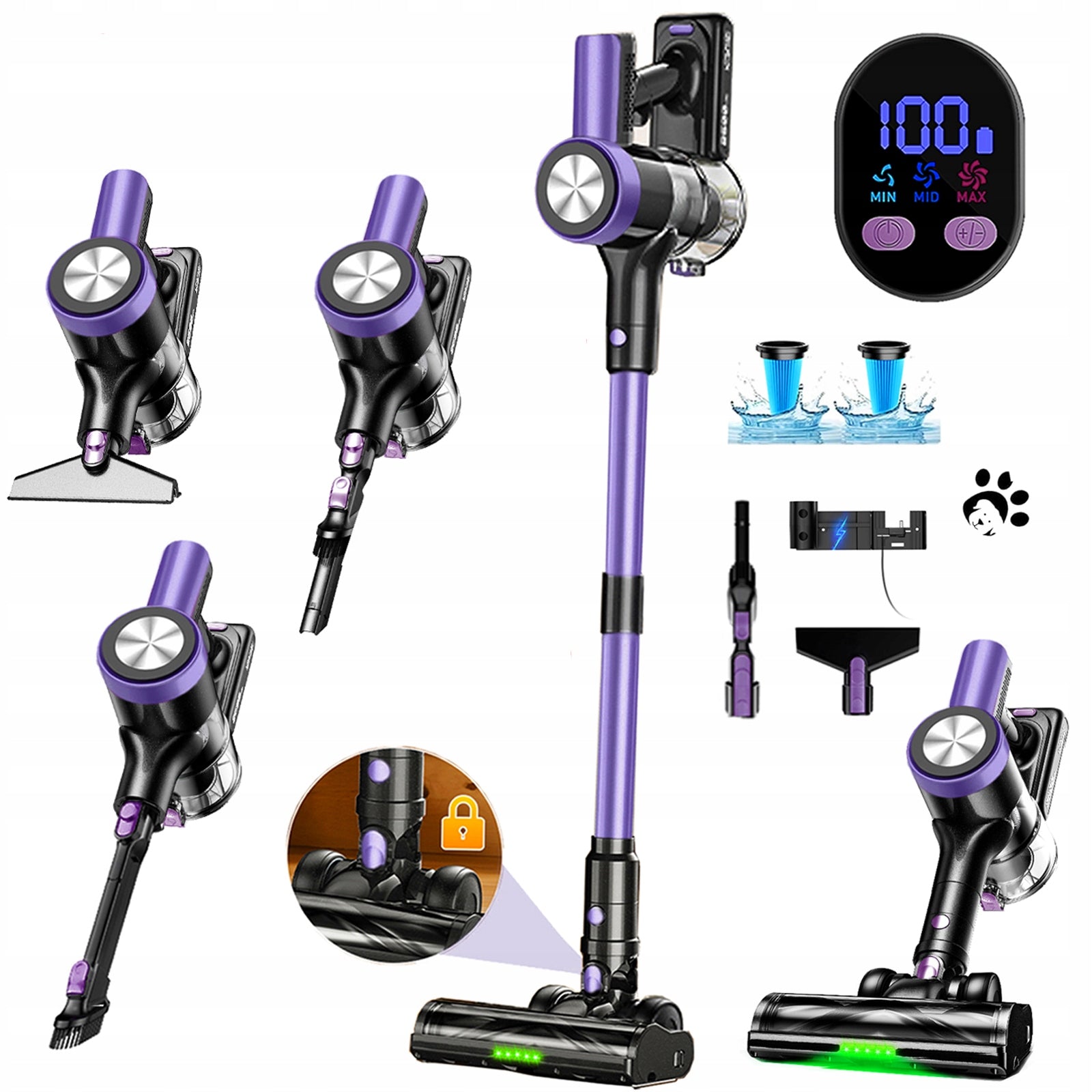 BOOST H28 Cordless Stick Vacuum Cleaner - 500W, 46KPA Strong Suction