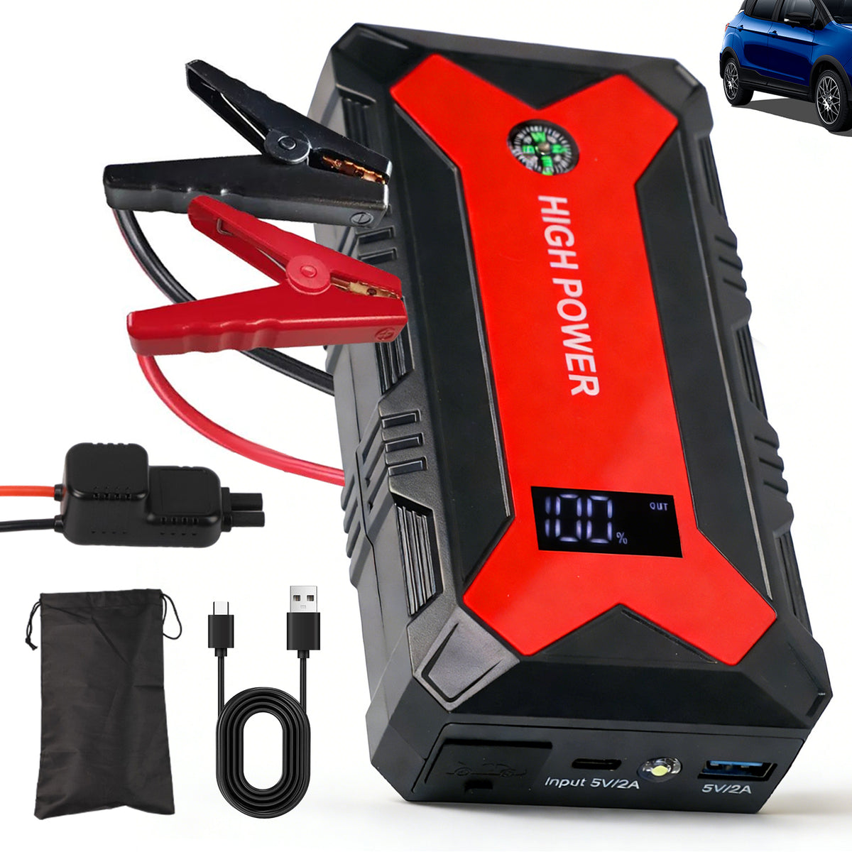 BOOSTER STARTER 4000A START POWERBANK 12V FOR CAR PETROL DIESEL POWERFUL