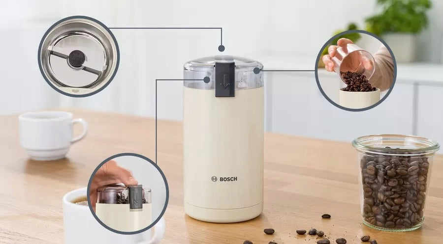 BOSCH ELECTRIC COFFEE GRINDER TSM6A017C CREAM Packaging status original