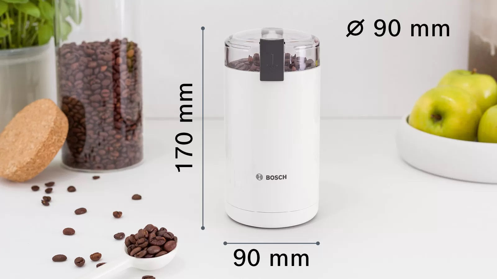 BOSCH ELECTRIC COFFEE GRINDER WHITE TSM6A011W Packaging status original