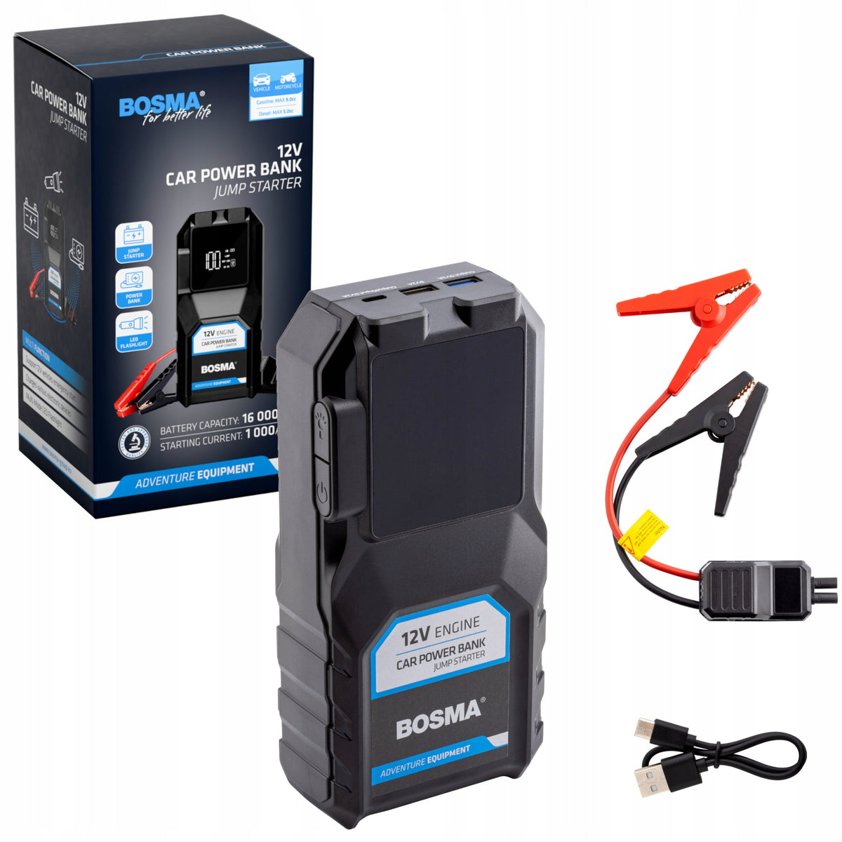 BOSMA 8128 POWERBANK 16000mAh WITH START FUNCTION 1000A BOOSTER