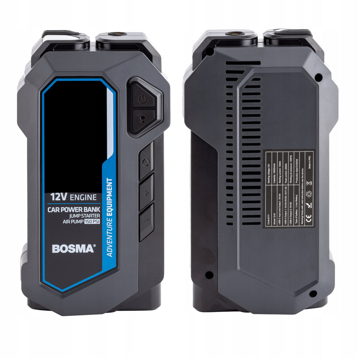 BOSMA POWERBANK 16000 mAh WITH BOOT FUNCTION AND 3IN1 COMPRESSOR Brand Bosma