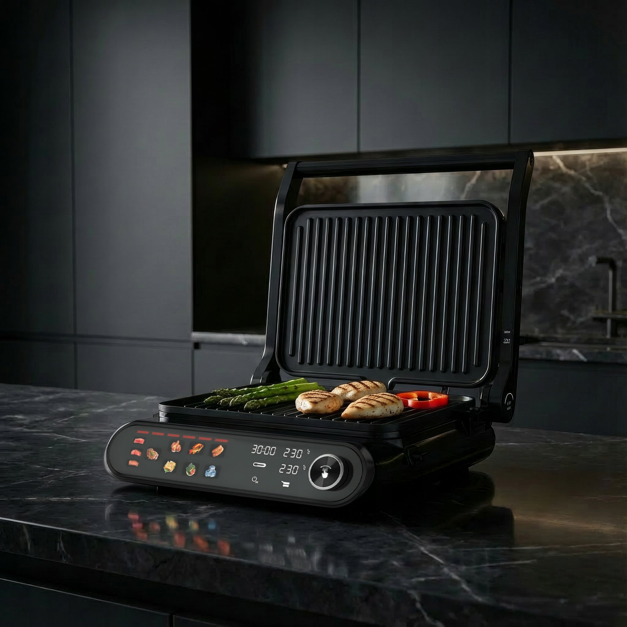 BOSTE ELECTRIC GRILL CONTACT TOASTER HIGH POWER 2200W FOLDING PROBE Packaging status original