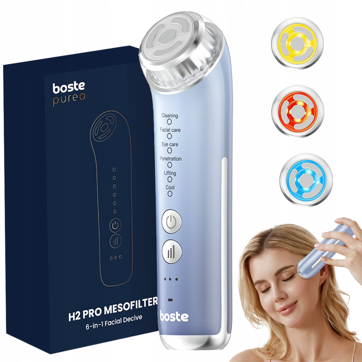 BOSTE MASSAGER EMS LIFTING MESOTHERAPY NEEDLELESS CRYOTHERAPY PHOTOTHERAPY 6IN1