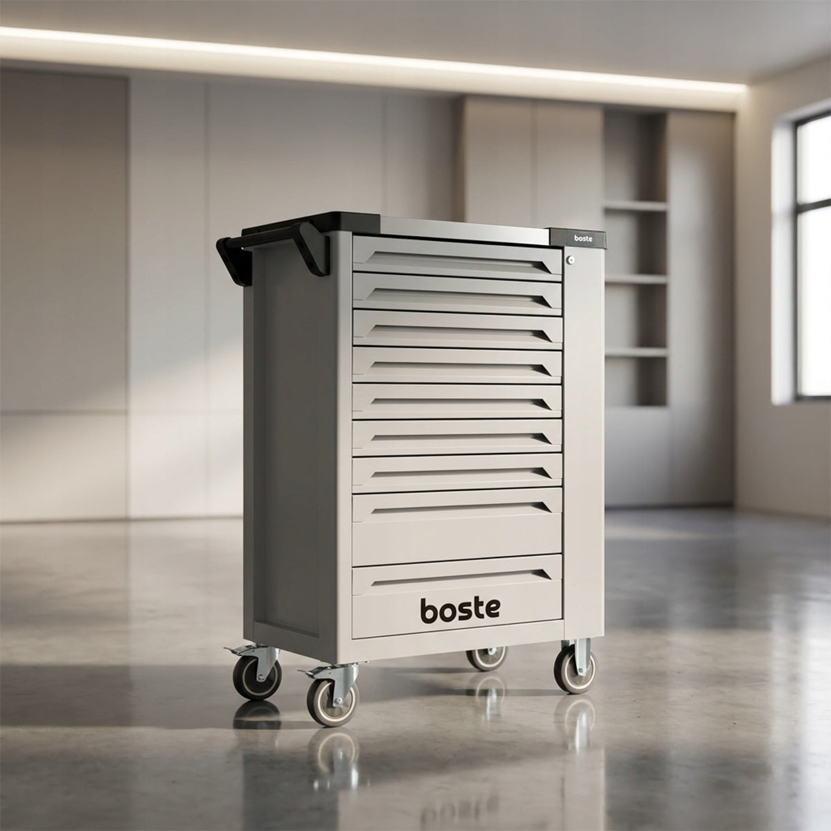BOSTE WORKSHOP CABINET TOOL TROLLEY 10 DRAWERS LOCK BRAKE STORAGE Packaging status original