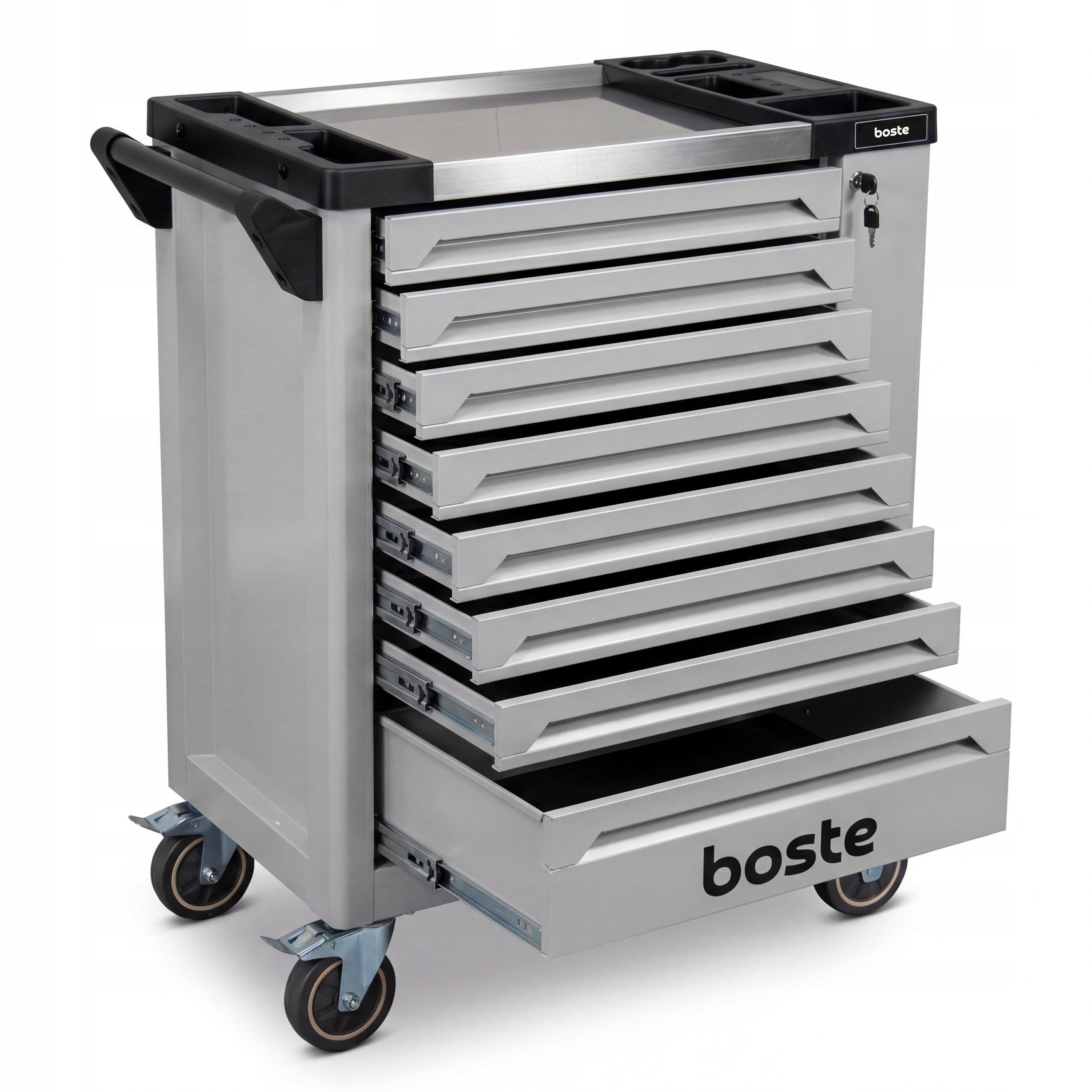 BOSTE WORKSHOP CABINET TOOL TROLLEY 8 DRAWERS LOCK BRAKE STORAGE