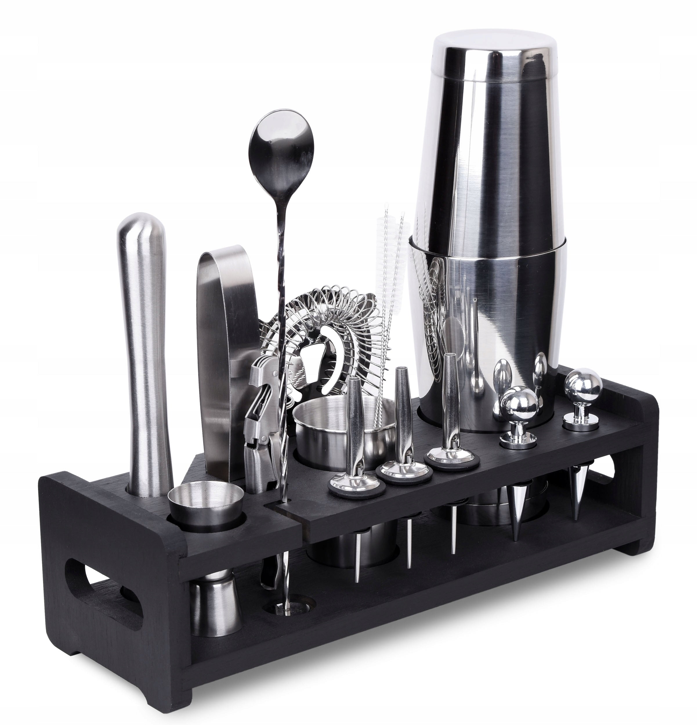 BOSTON BARTENDING SET FOR DRINKS SHAKER BLACK STAND 17 el Packaging status original