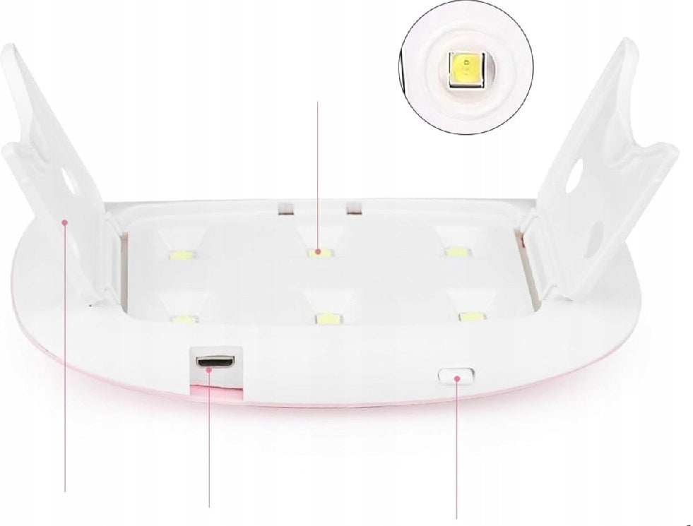 BOTE MINI UV/LED Nail Lamp POCKET LAMP PINK 12 CM USB Brand no brand
