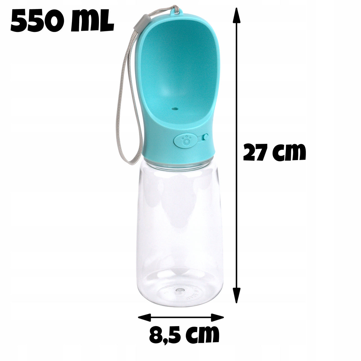BOTTLE Drinker WATER BOTTLE FOR DOG with bowl summer for drinking travel 550ml Packaging status original
